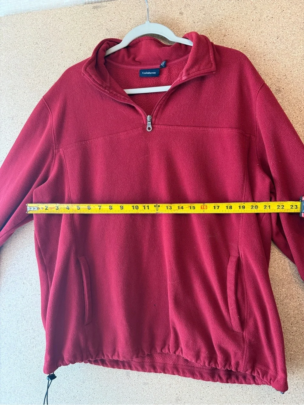 Red Fleece Croft and Barrow Sweater Size Large
